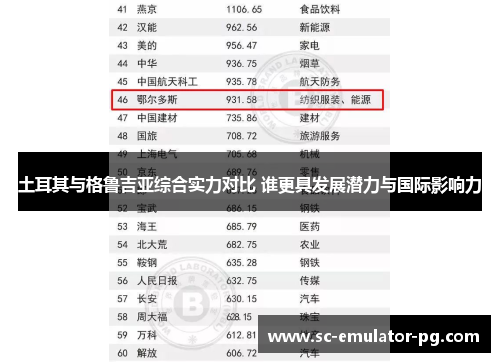 土耳其与格鲁吉亚综合实力对比 谁更具发展潜力与国际影响力